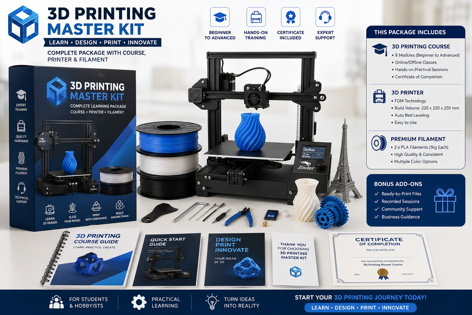 1 WEEK 3D PRINTING COURSE